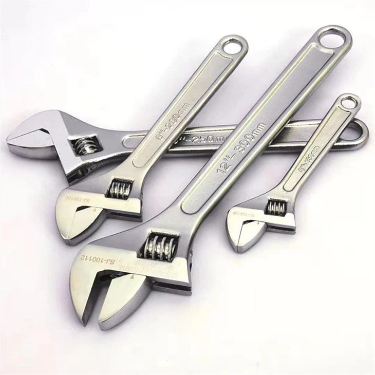 Carbon steel Adjustable wrench with chromium plating3